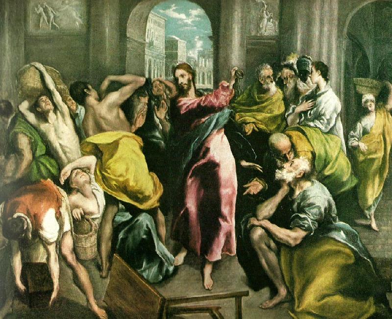 El Greco cleansing of the temple Spain oil painting art